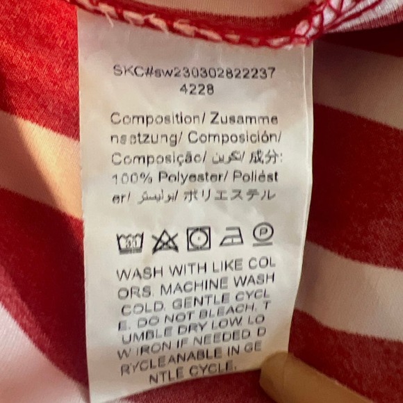 DROIMP Chic Red & White Striped Long Blouse - Size 4/Small - Picture 11 of 13